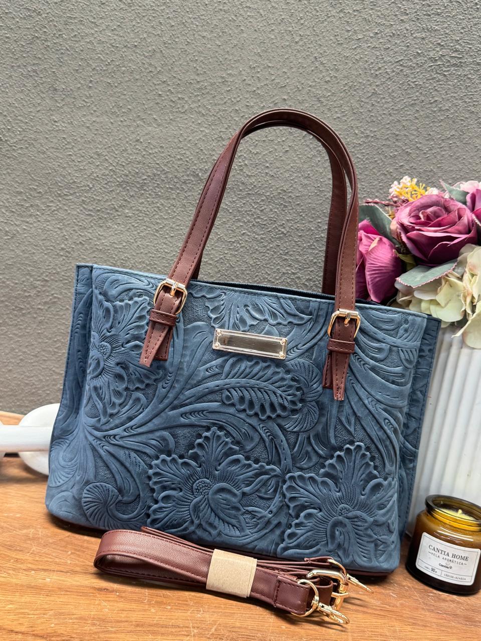 BOLSA ALEXA COLOR INDIGO GRABADO
