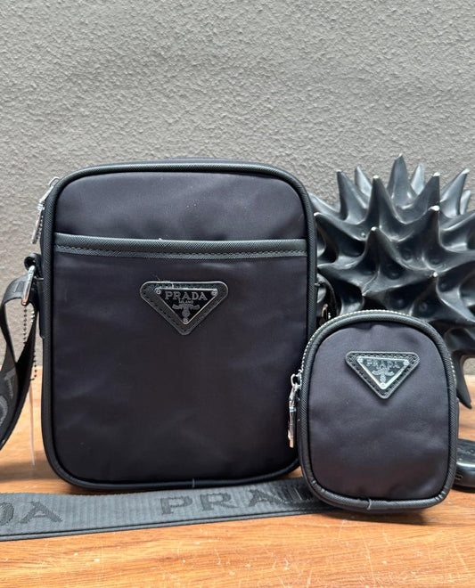 DUO CROSSBODY Y MONEDERO PRADA NEGRO