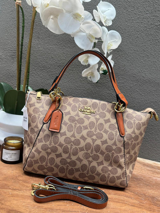 BOLSO COACH AROS AVELLANA/ESTAMPADO CAFÉ