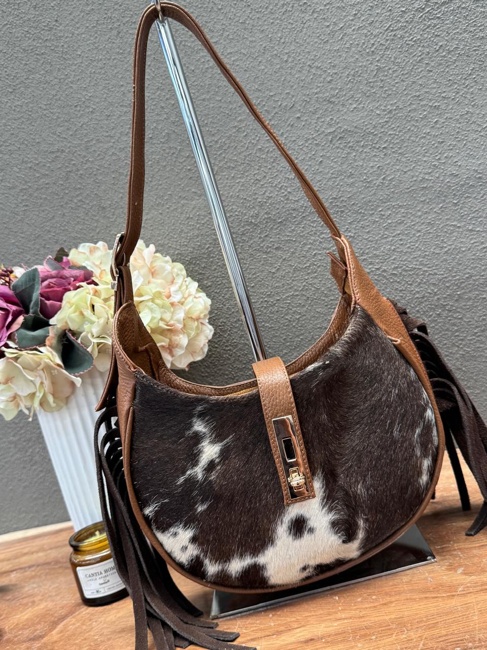 BOLSA BAGUETTE COW CAMEL