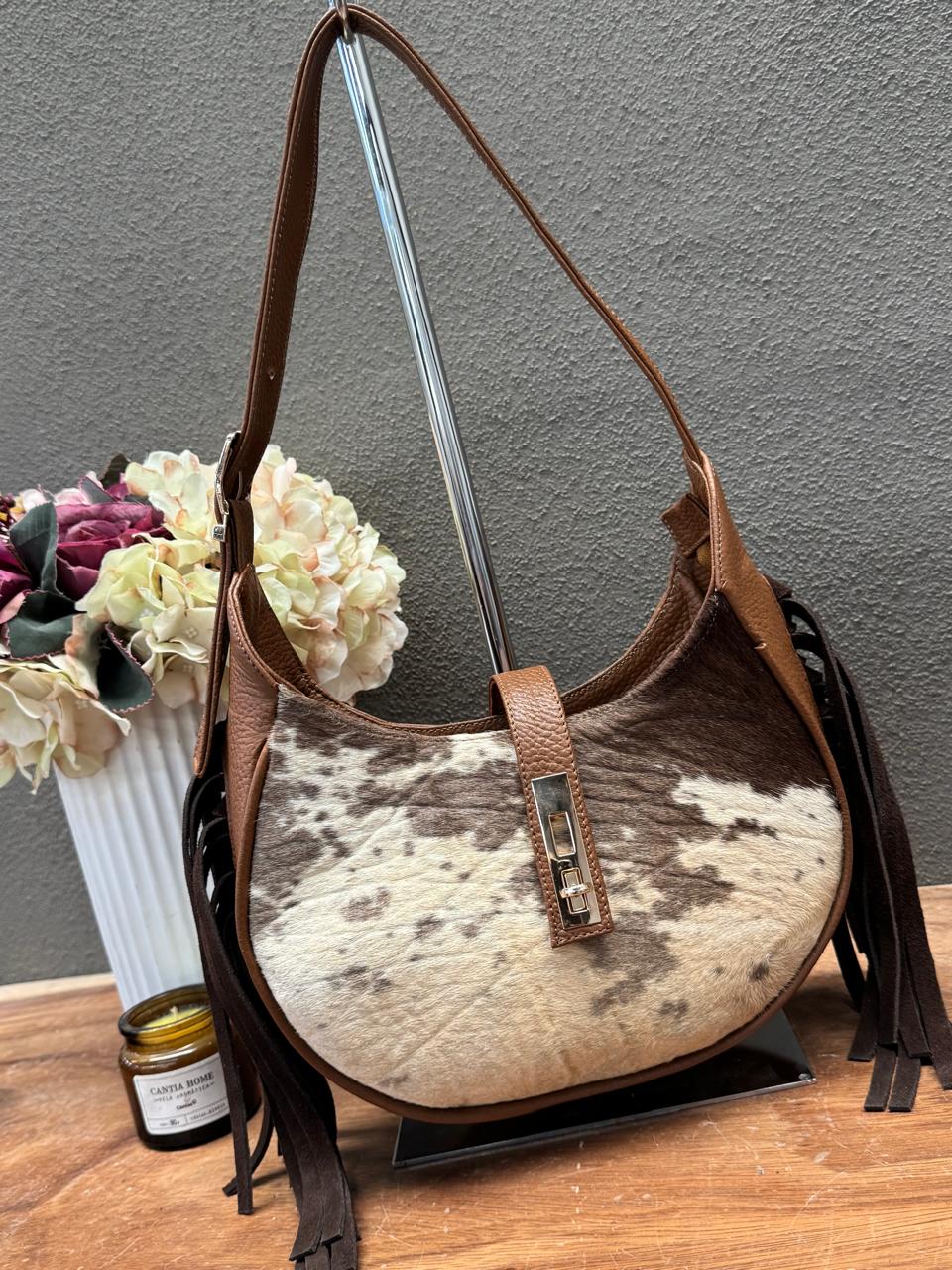BOLSA BAGUETTE COW CAMEL