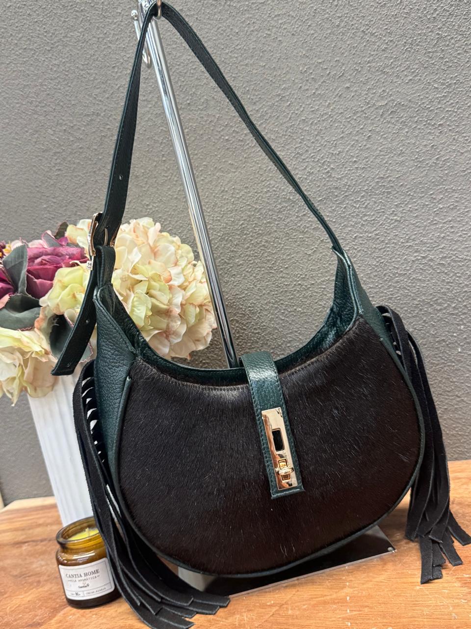 BOLSA BAGUETTE COW VERDE