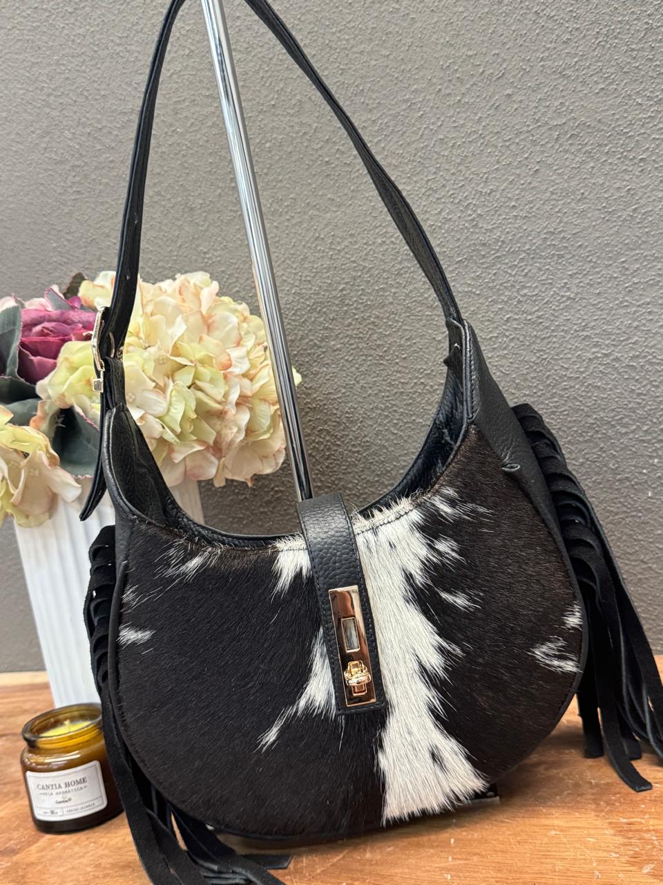 BOLSA BAGUETTE  COW NEGRO