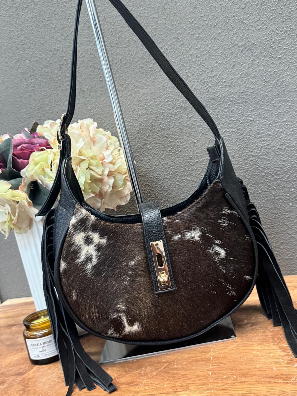BOLSA BAGUETTE  COW NEGRO