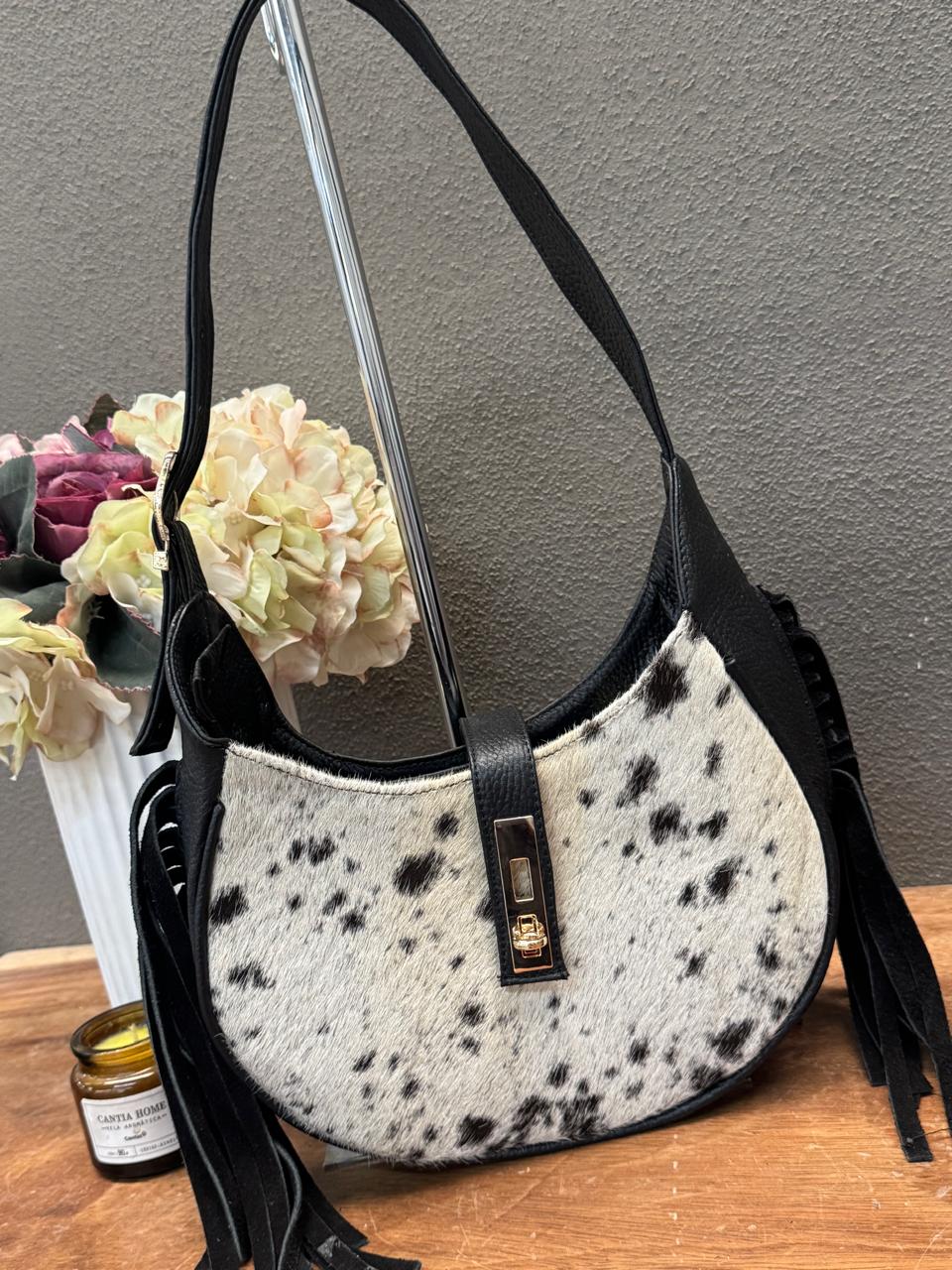 BOLSA BAGUETTE  COW NEGRO