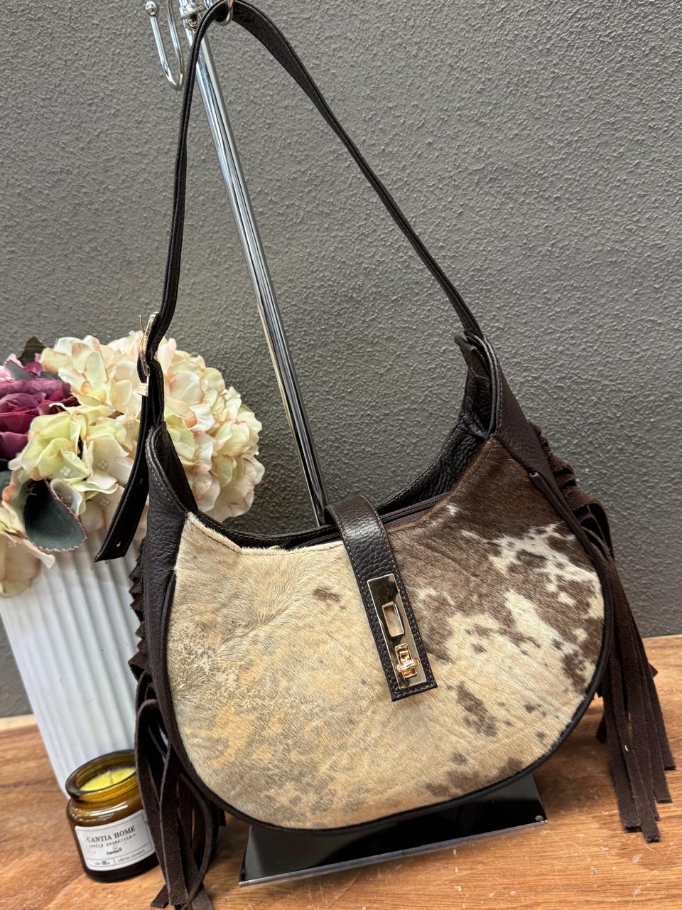 BOLSA BAGUETTE COW CAFE