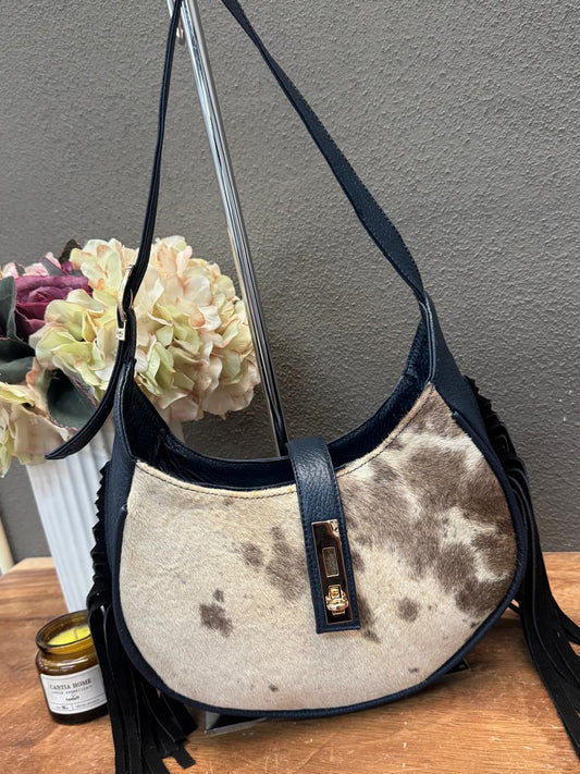BOLSA BAGUETTE COW AZUL MARINO