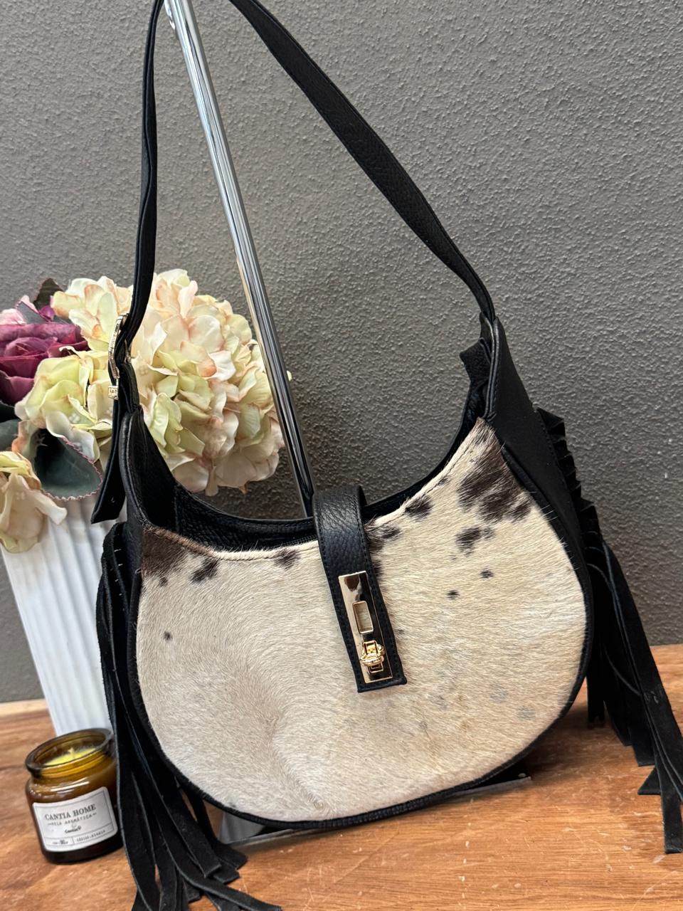 BOLSA BAGUETTE  COW NEGRO