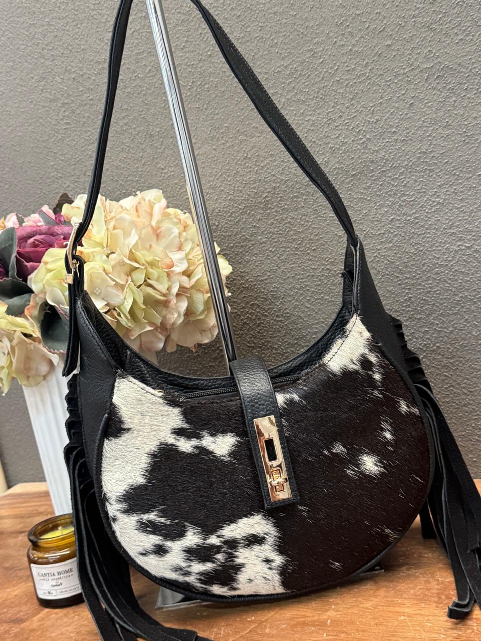 BOLSA BAGUETTE  COW NEGRO