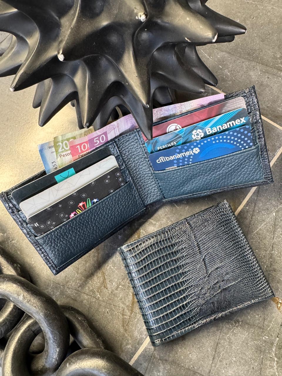 CARTERA ROMA AZUL MARINO LIZARD