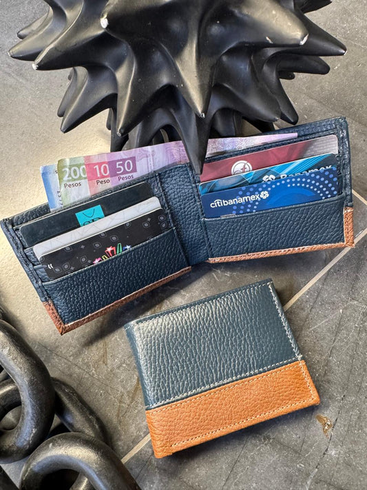 CARTERA ROMA AZUL MARINO/CAMEL