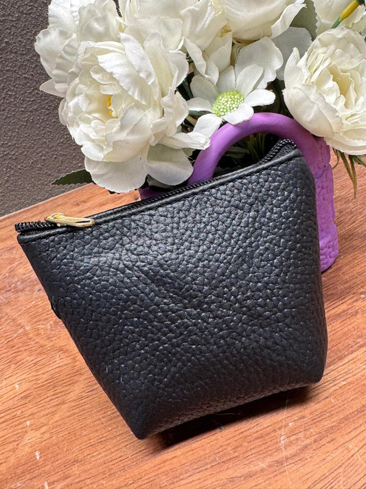 MONEDERO AUREA TEXTURA GRANULADA NEGRO