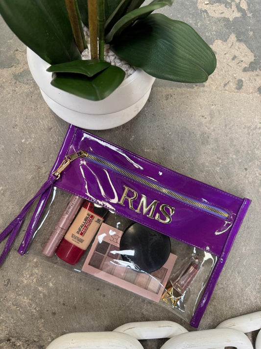 COSMETIQUERA DE MICA PLANA MORADO CHAROL