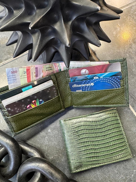 CARTERA ROMA VERDE MILITAR LIZARD