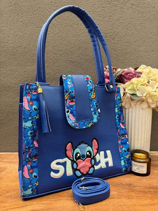 BOLSA BROCHE PERSONAJE STITCH CORAZON AZUL
