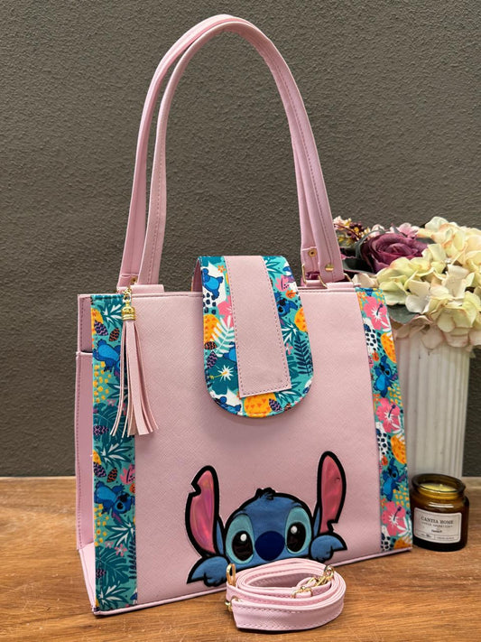 BOLSA BROCHE PERSONAJE STITCH ROSA BABY
