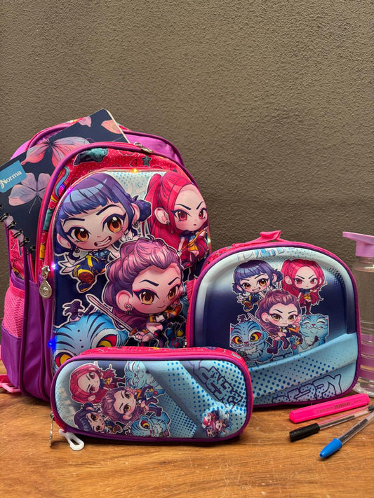 COMBO ESCOLAR BABY HUNTRIX MORADO
