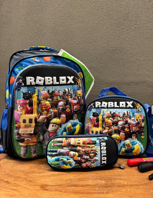 COMBO ESCOLAR ROBLOX AZUL/NEGRO