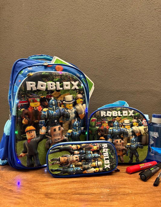 COMBO ESCOLAR ROBLOX AMIGOS PLANETAS AZUL
