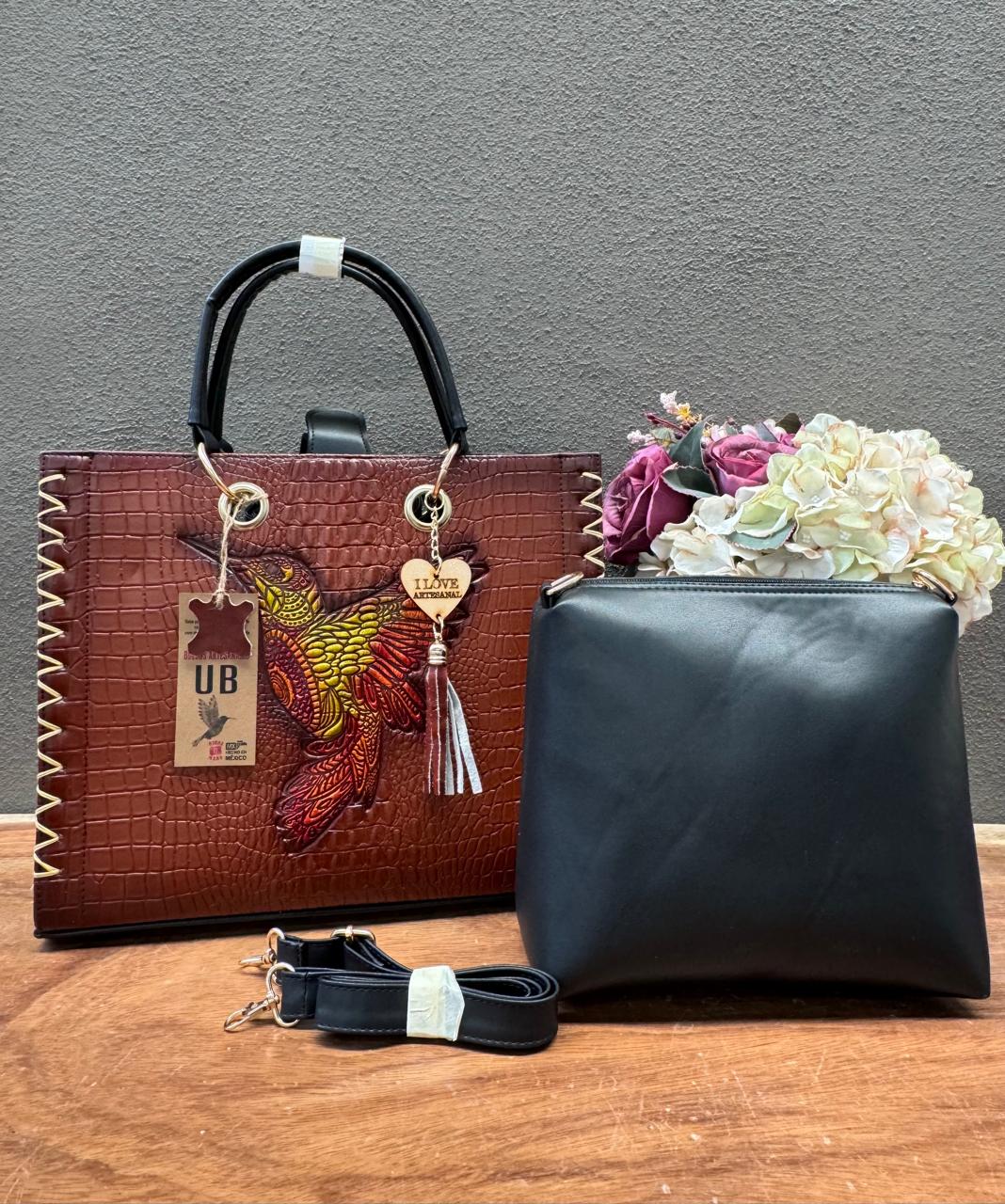 UB DUO ARTESANAL COMBO MARRON COLIBRI CROCO