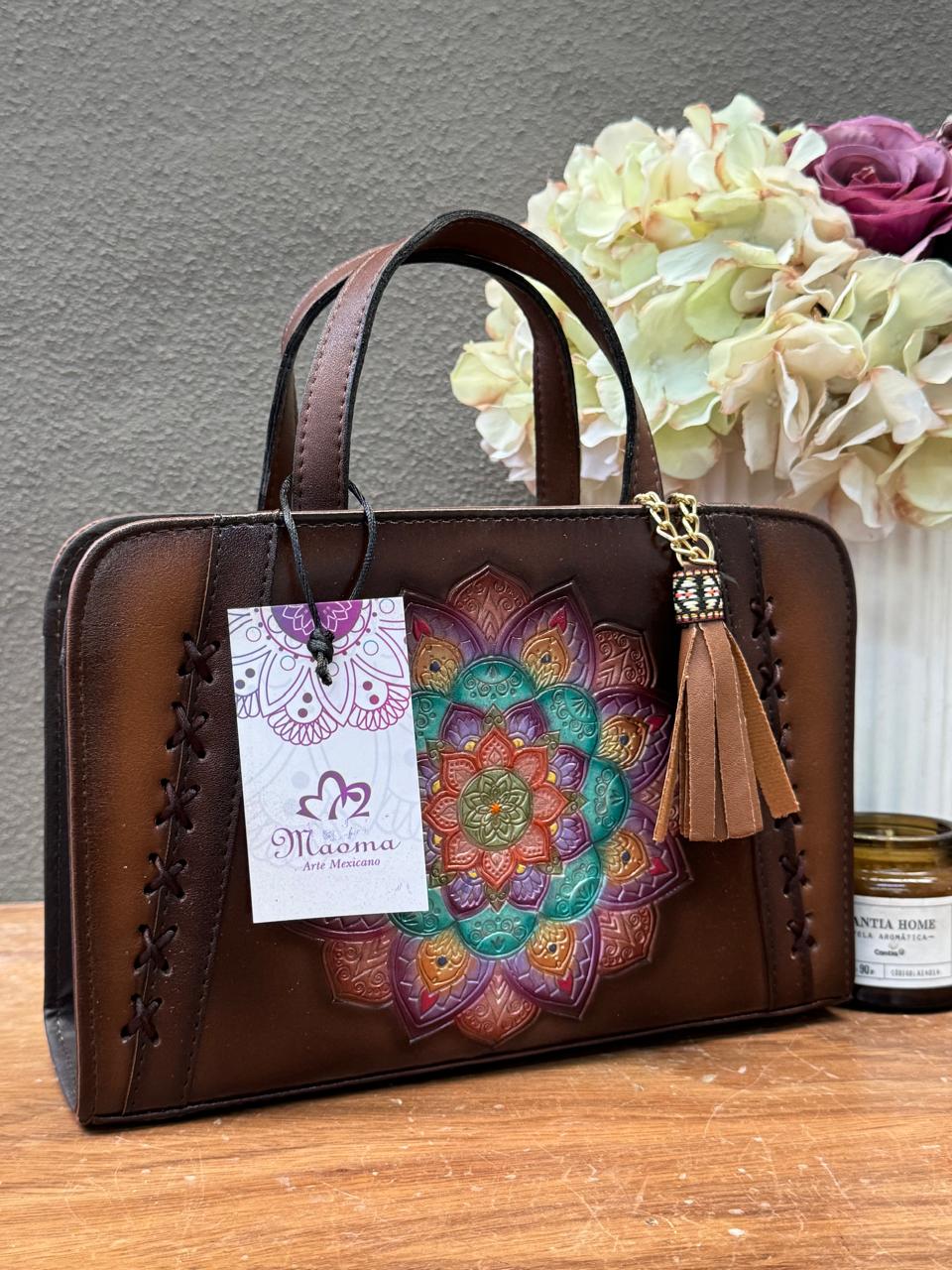 MAOMA CROSSBODY TABATA MANDALA CAMEL CHOCOLATE