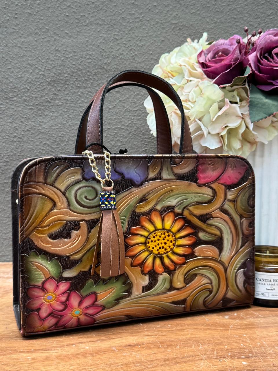 MAOMA CROSSBODY TABATA CAFE FLORES COLORES VARIOS