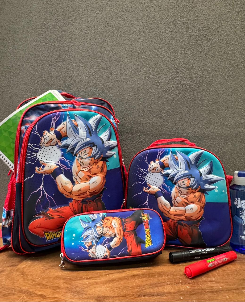 COMBO ESCOLAR DRAGON BALL ULTRA INSTINTO NEGRO/ROJO
