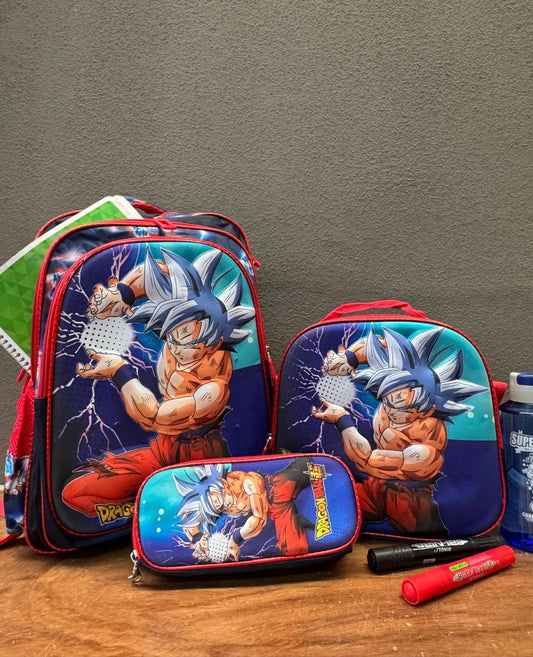 COMBO ESCOLAR DRAGON BALL ULTRA INSTINTO NEGRO/ROJO