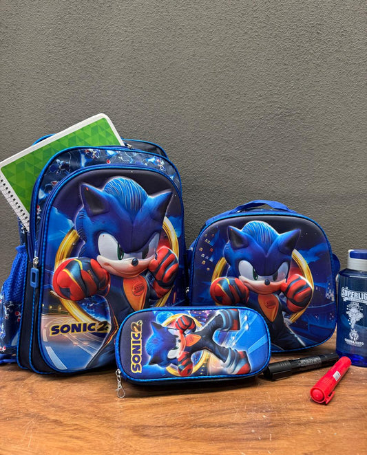 COMBO ESCOLAR SONIC 2 FURIA AZUL