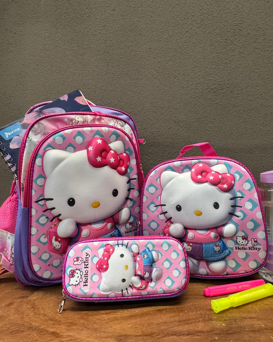 COMBO ESCOLAR HELLO KITTY LILA/ROSA