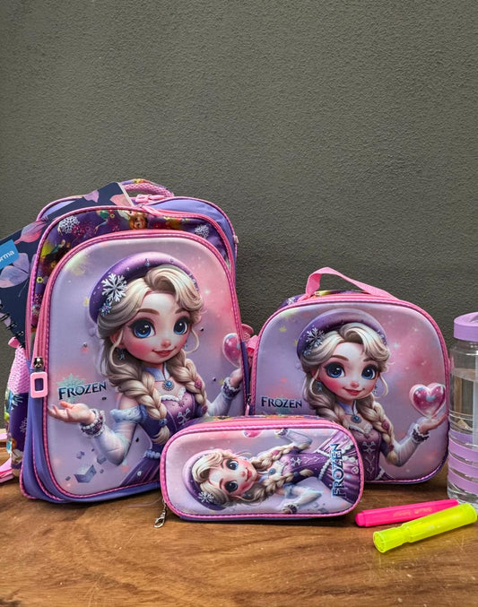 COMBO ESCOLAR BABY PRINCESA FROZEN MORADO