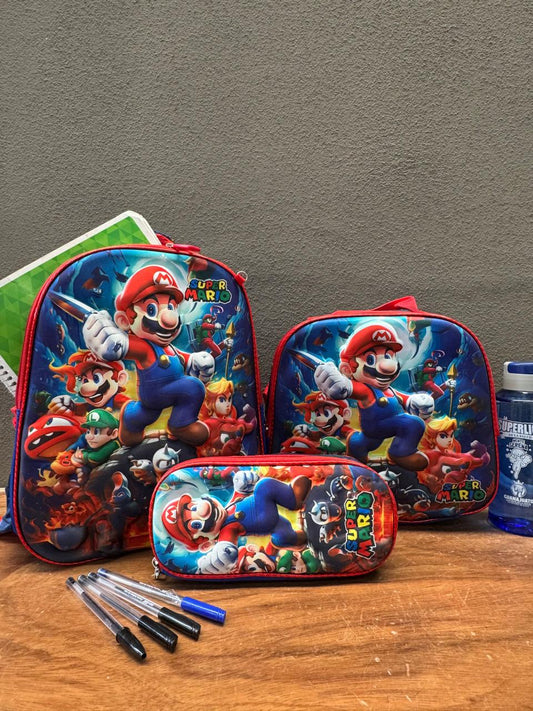 COMBO KINDER SUPER MARIO BROSS AZUL/ROJO