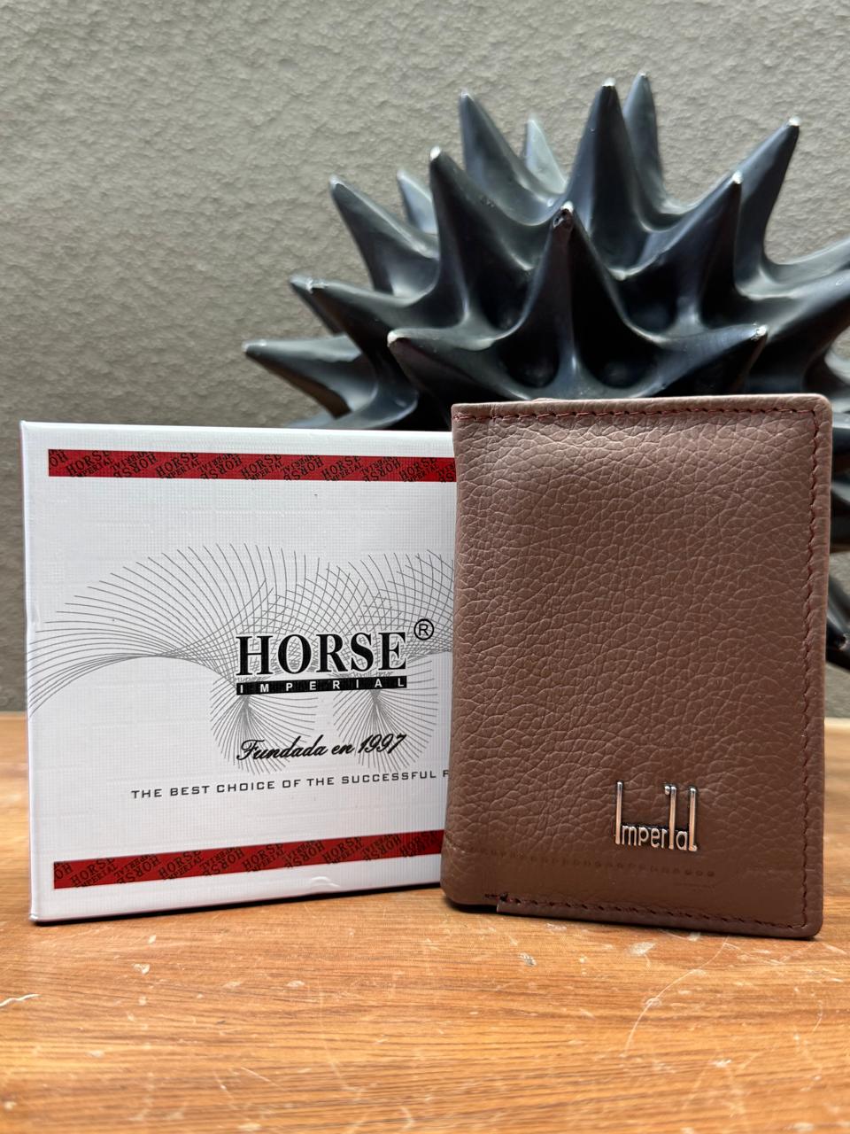 CARTERA HORSE PIEL TRIFOLD CAFE VARIOS