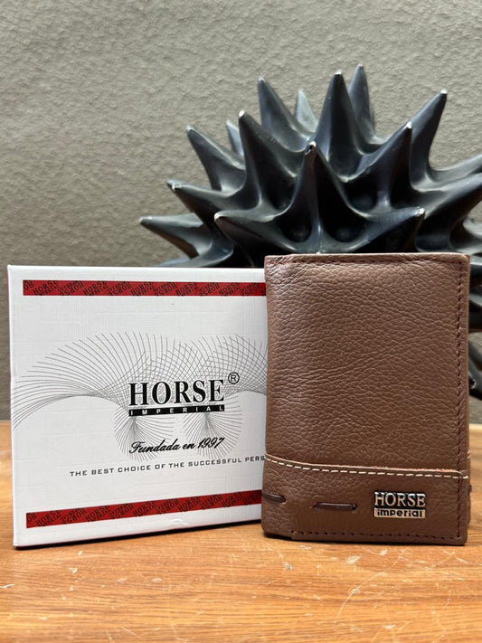 CARTERA HORSE PIEL TRIFOLD CAFE