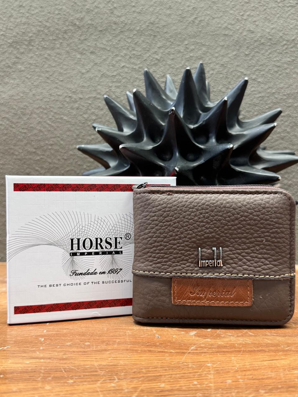CARTERA HORSE PIEL BIFOLD CAFE HERRAJE VARIABLE