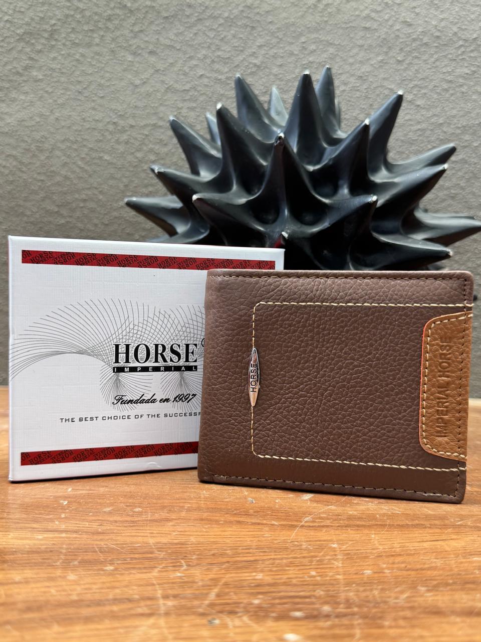 CARTERA HORSE PIEL BIFOLD CAFE HERRAJE VARIABLE