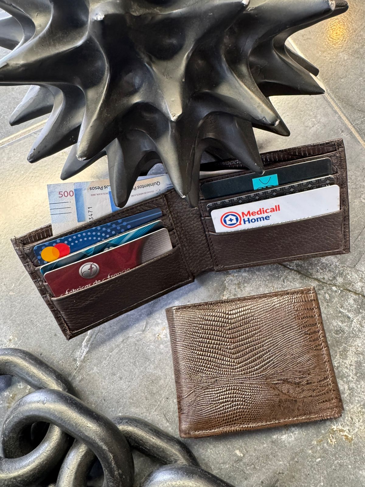 CARTERA ROMA CHOCOLATE LIZARD