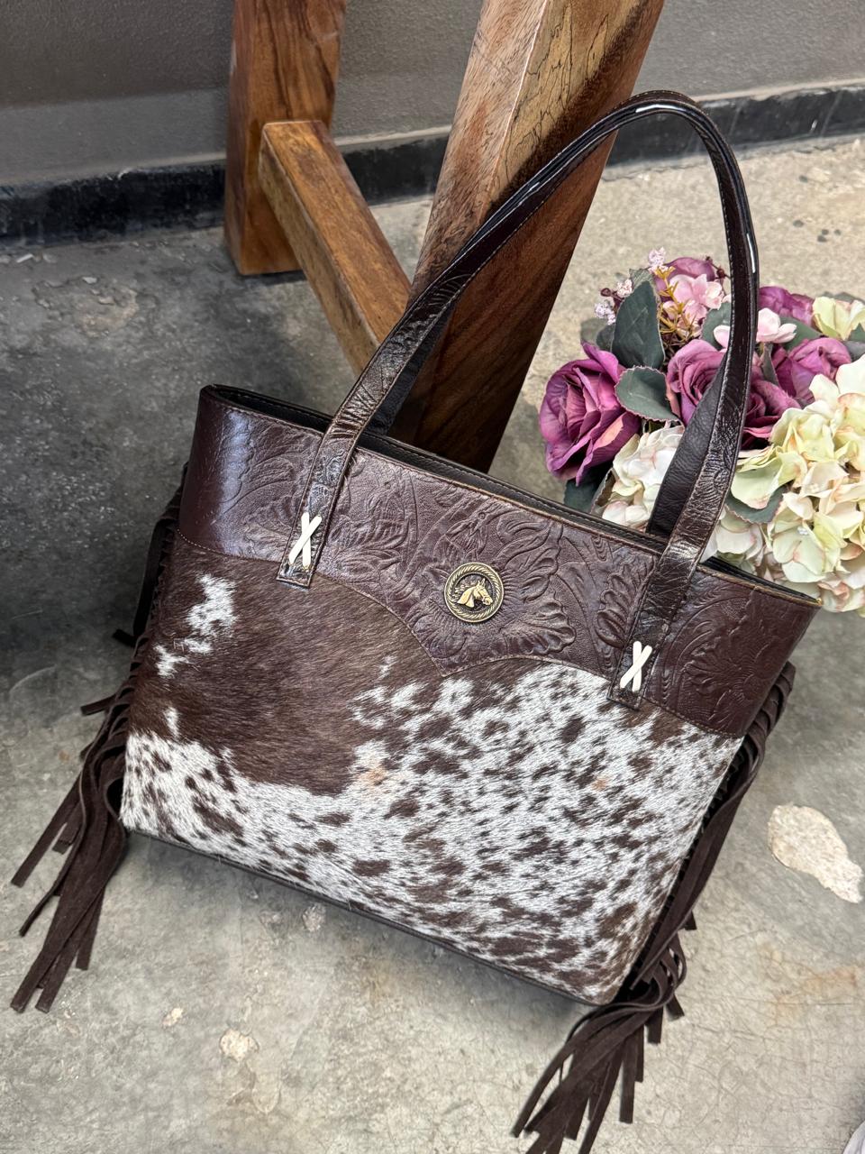 BOLSA FELISA PELO Y BARBAS CHOCOLATE