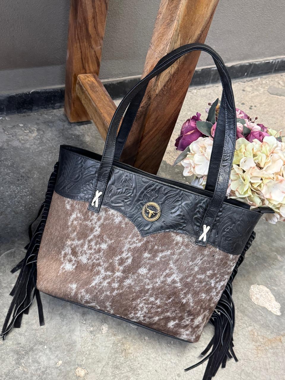 BOLSA FELISA PELO Y BARBAS NEGRO