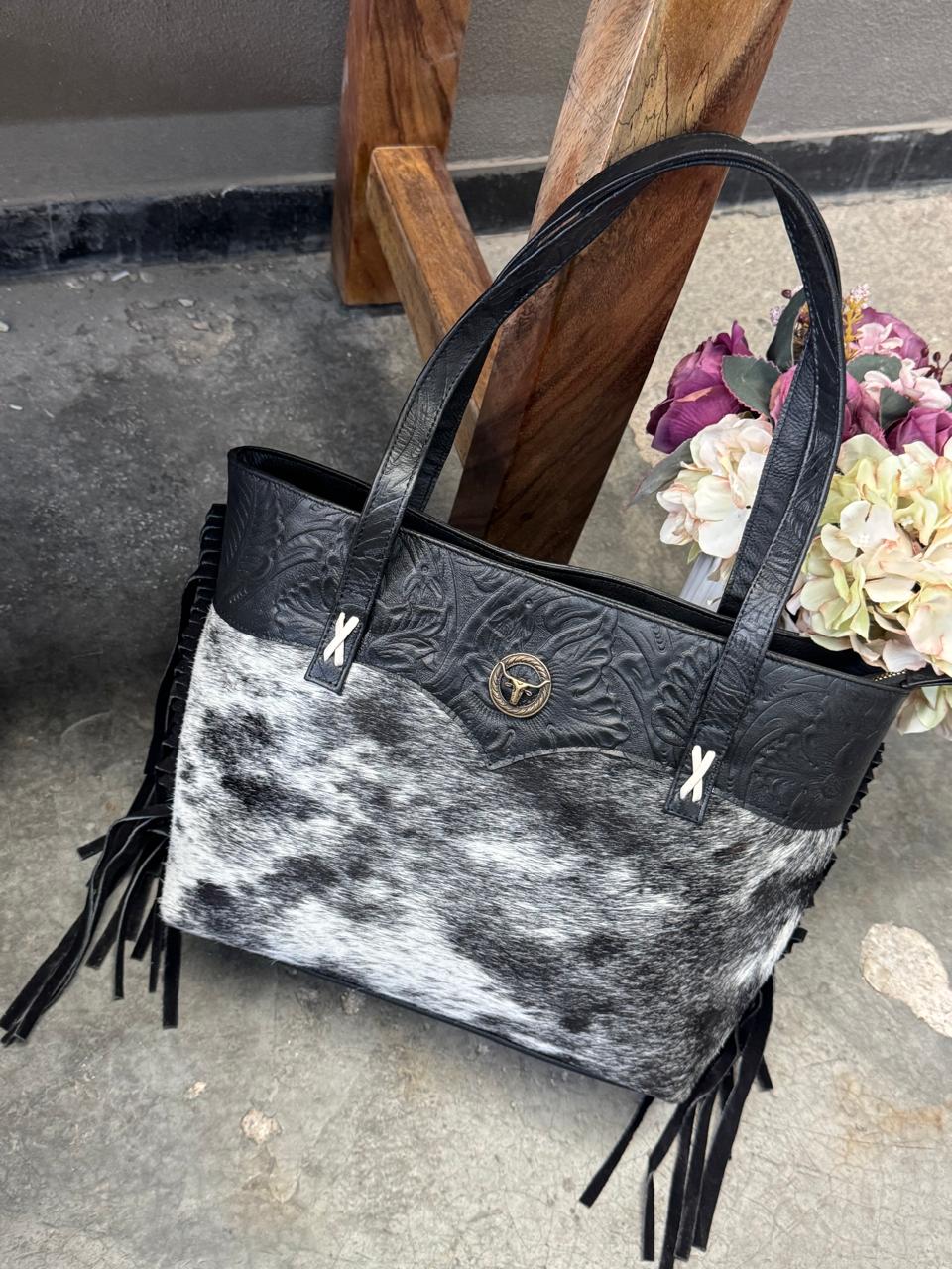BOLSA FELISA PELO Y BARBAS NEGRO