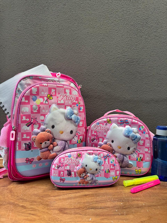 COMBO ESCOLAR KITTY OSITO