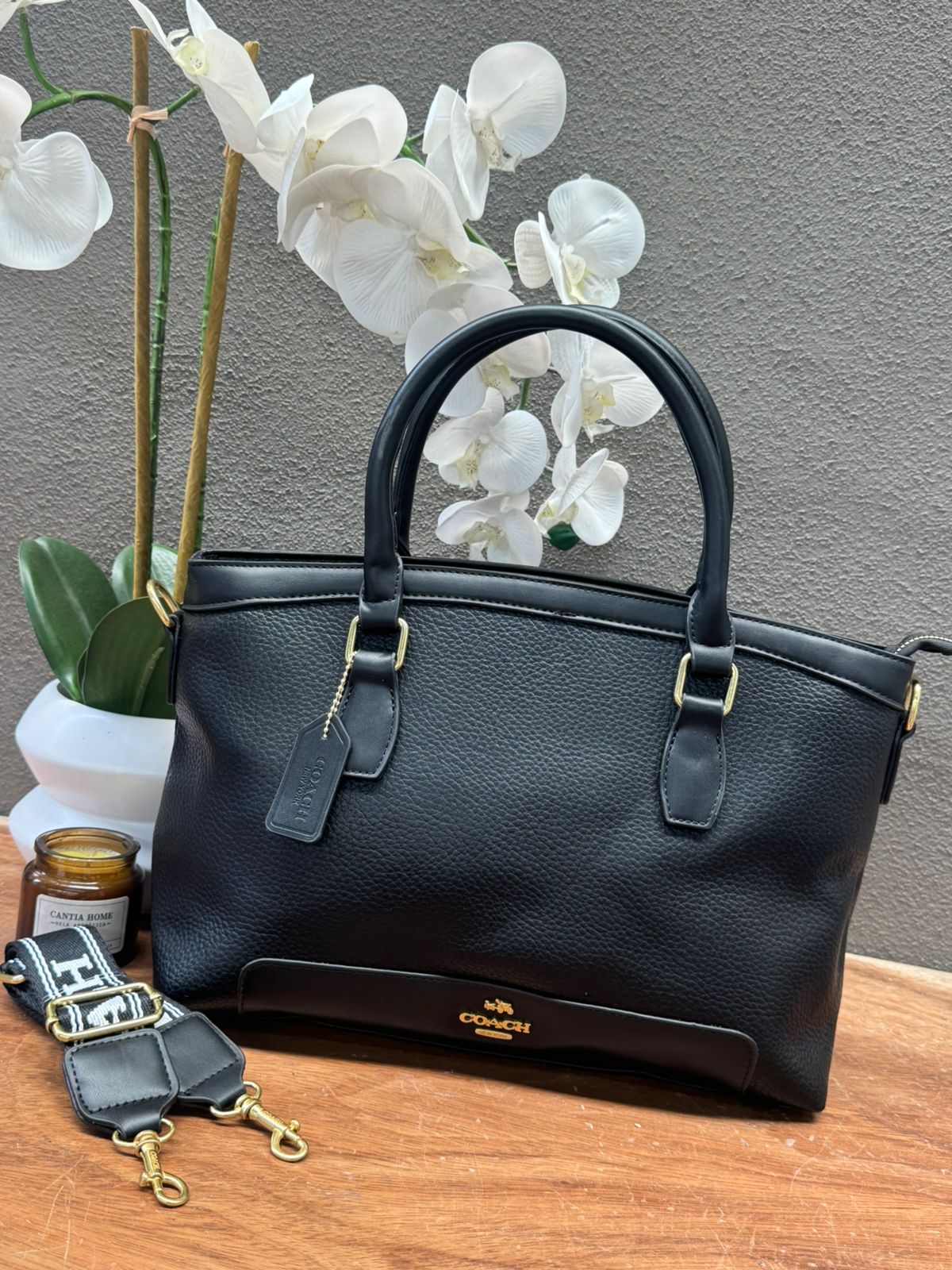 BOLSO COACH 005 COLOR NEGRO LISO