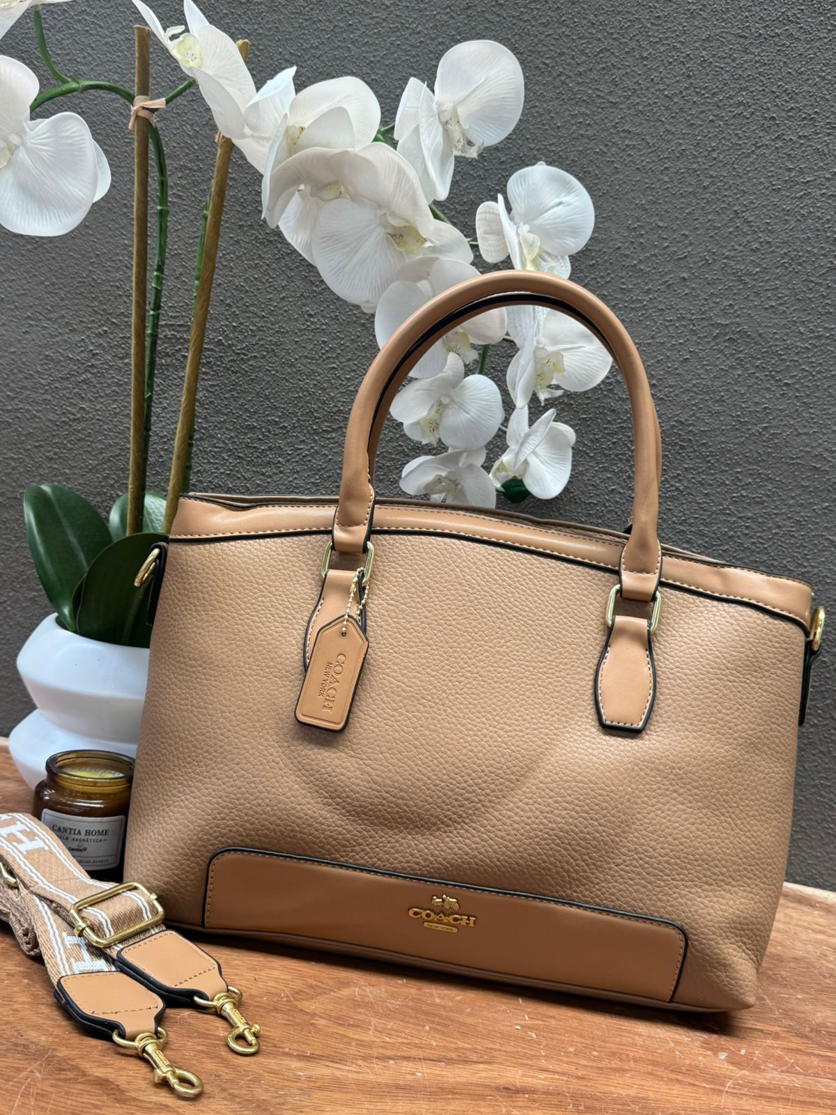 BOLSO COACH 005 COLOR KAKHI LISO