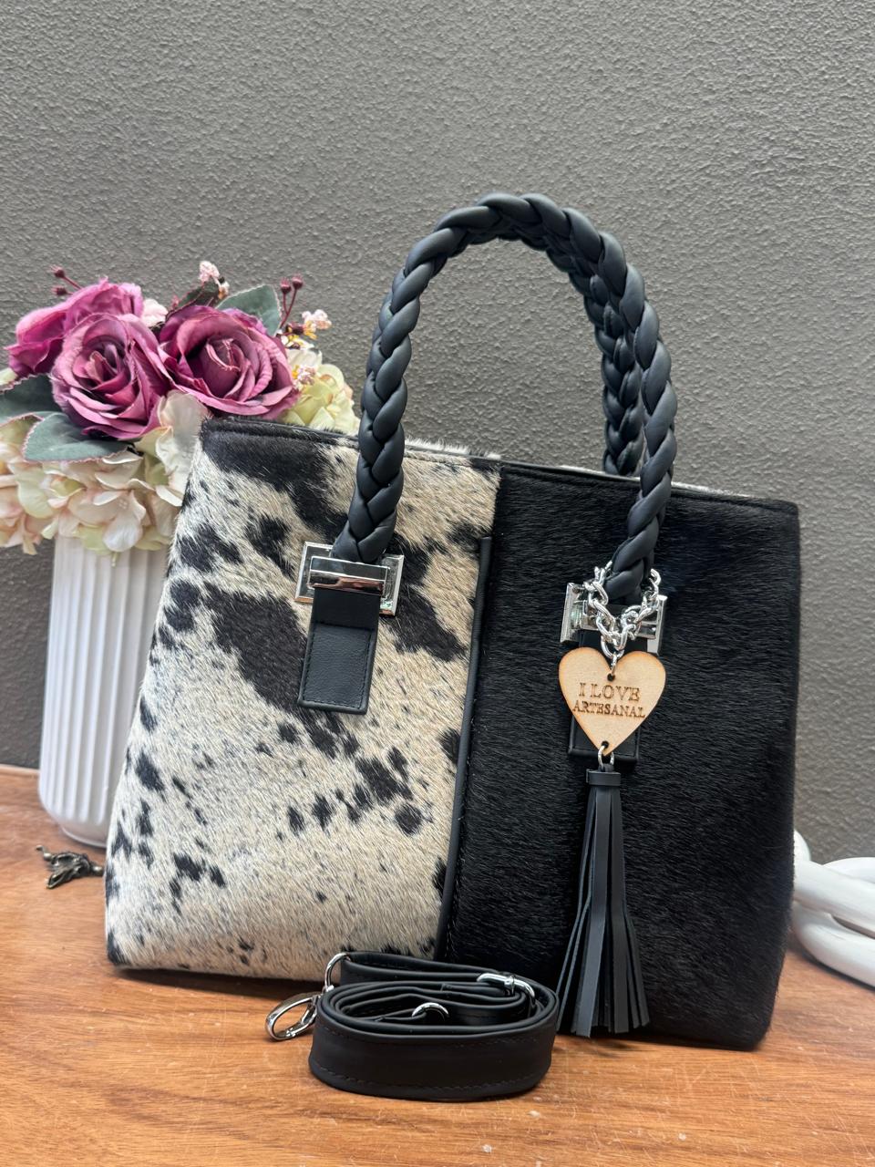 BOLSA ELIZABETH PELO VARIABLE ASAS NEGRO