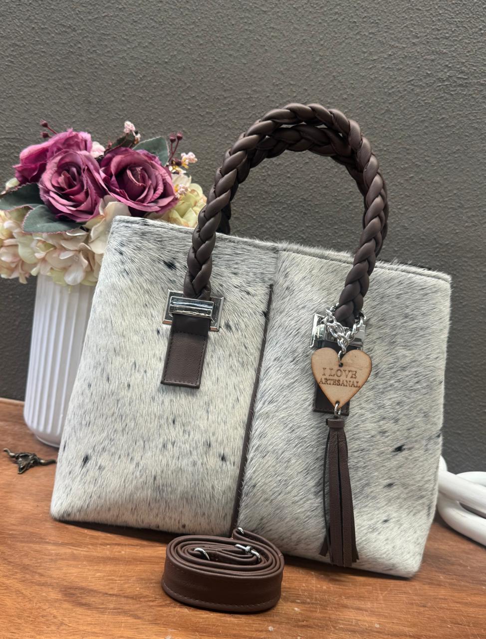 BOLSA ELIZABETH PELO VARIABLE ASAS CAFE