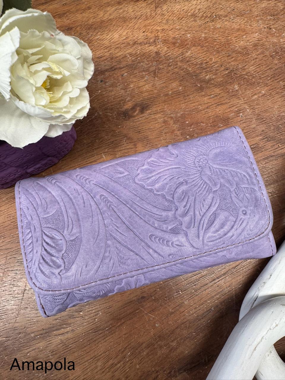 CARTERA CINCELADA EVORA AMAPOLA GRASO