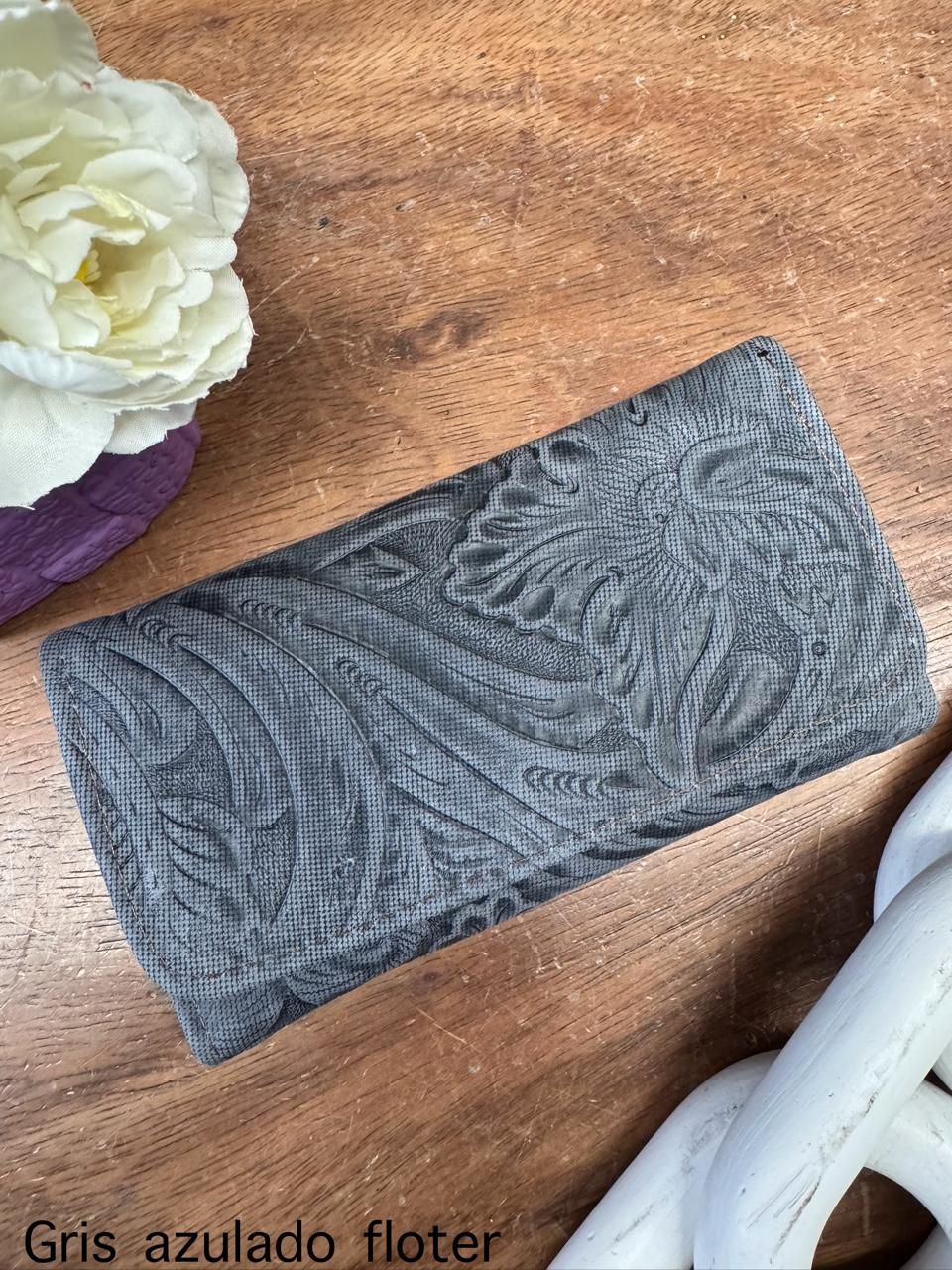 CARTERA CINCELADA EVORA GRIS AZULADO FLOTER
