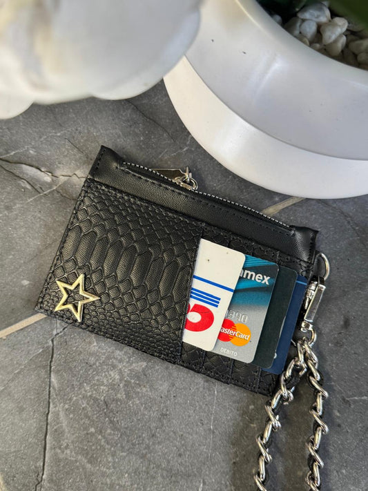 TARJETERO/MONEDERO PREMIUM VIBORA NEGRO