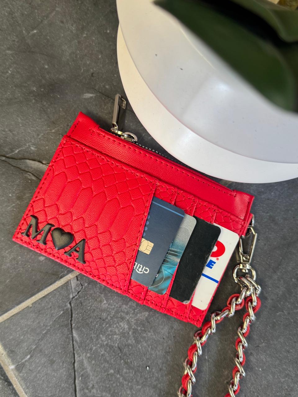 TARJETERO/MONEDERO PREMIUM VIBORA ROJO FERRARI