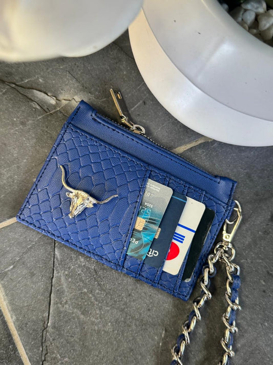 TARJETERO/MONEDERO PREMIUM VIBORA COBALTO